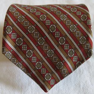 Yves Saint Laurent YSL Geometric Stripe Silk Tie